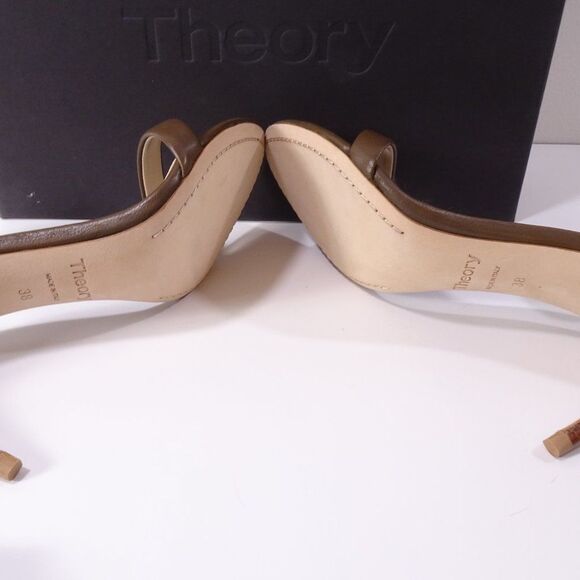 Theory Nappa High Heel Sandal Open Toe Ankle Strap Pumps 37.5 NIB 355 - Picture 12 of 13